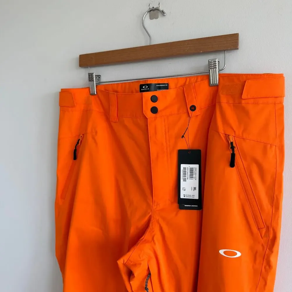 Oakley Crescent 2.0 Shell 2L 10K Performance Fit Snow Pants Orange XL NWT